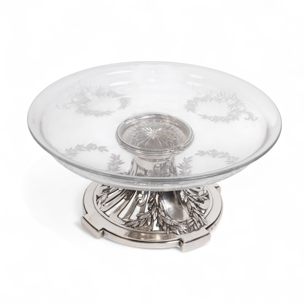 1900’ler Başı Gallia Damgalı Çift Fiyonk Desenli Baccarat Cam