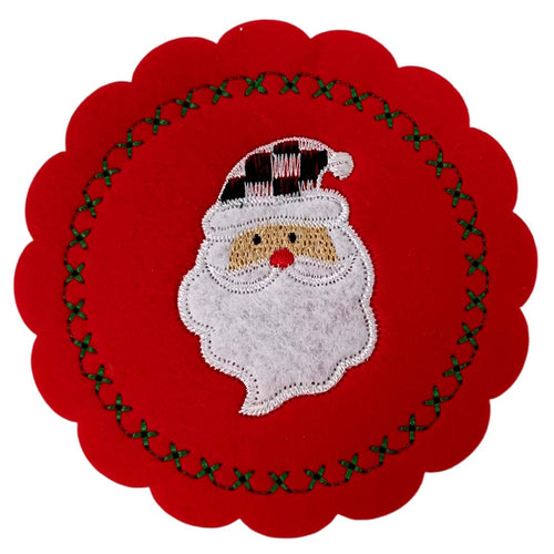 Noel Babalı Keçe Çanta ve 6'lı Bardak Altı