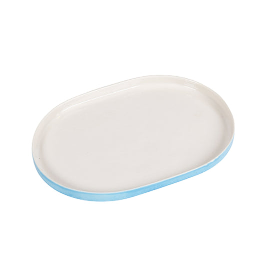 Luxuria Turkuaz Oval Seramik Tepsi