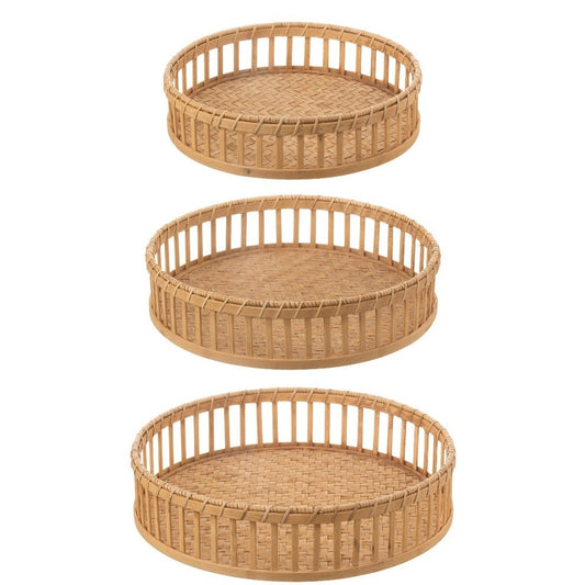 Luxuria Yuvarlak Büyük Bamboo Tepsi