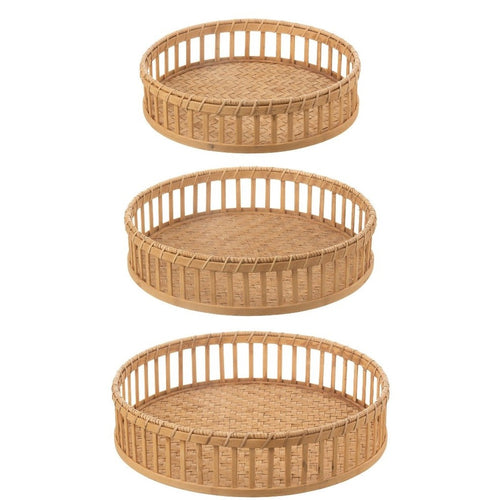 Luxuria Yuvarlak Büyük Bamboo Tepsi