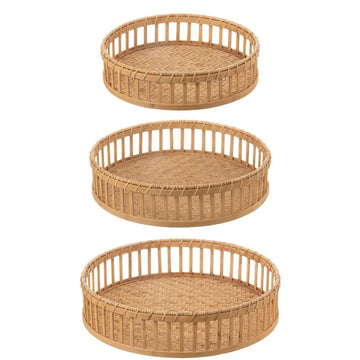 Luxuria Yuvarlak Büyük Bamboo Tepsi