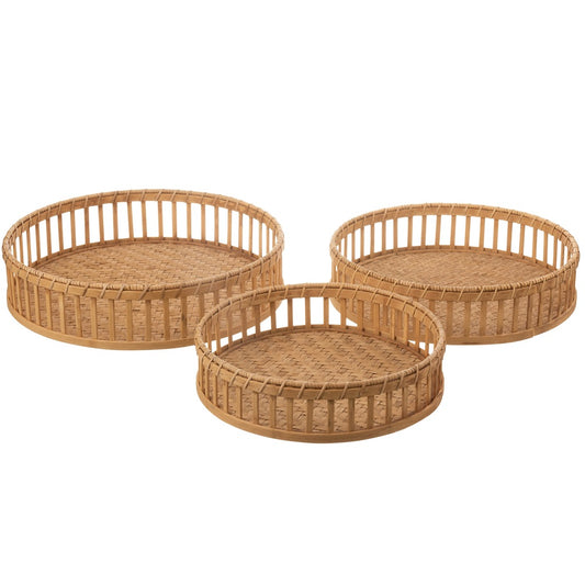 Luxuria Yuvarlak Orta Bamboo Tepsi