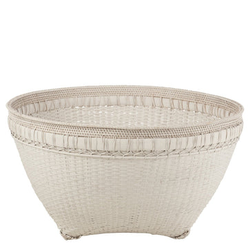 Luxuria Beyaz Hasır / Rattan Dekoratif Sepet