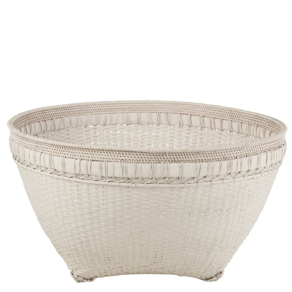 Luxuria Beyaz Hasır / Rattan Dekoratif Sepet