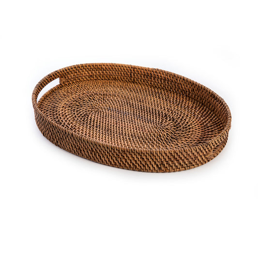 Aloha Life Oval Hasır / Rattan Tepsi