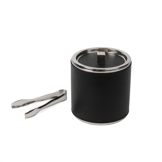 Pinetti Deri Siyah Kapaklı Maşalı Buz Kovası