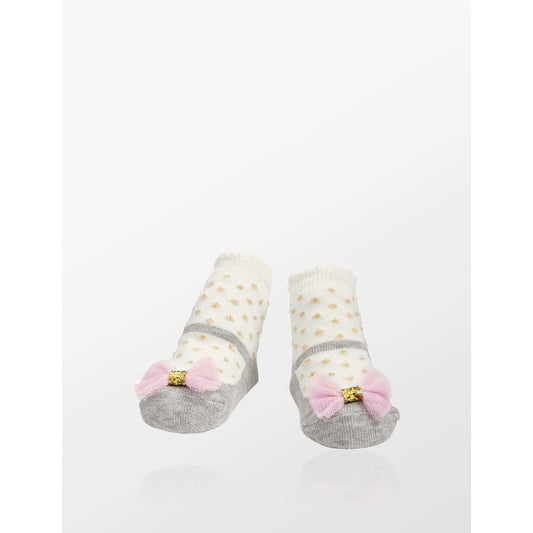 Mud Pie Gri Pembe Fiyonklu Patik