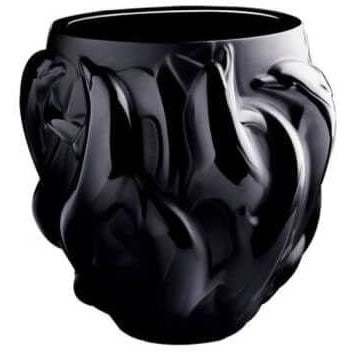 Lalique Siyah Yunuslu Kristal Vazo