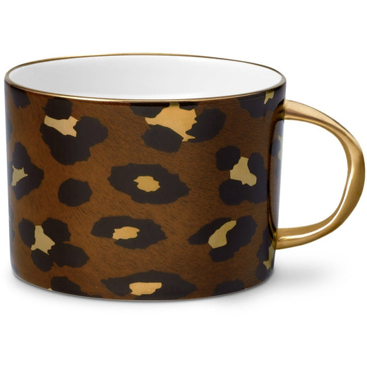 Leopar Desenli Porselen Espresso Fincanı ve Tabağı