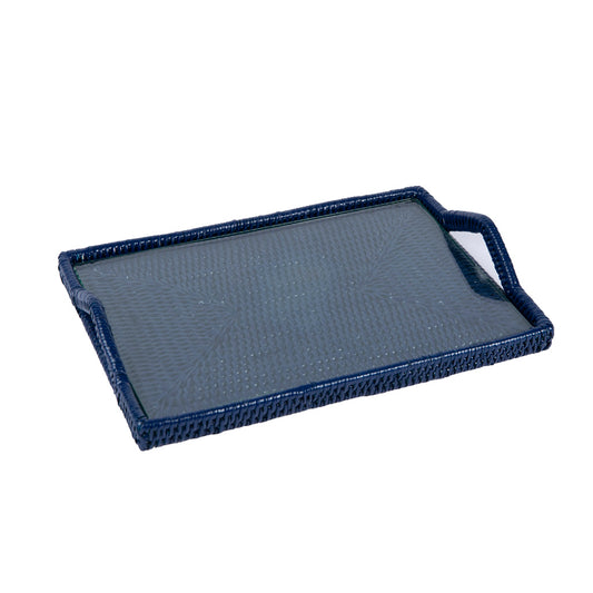Rattan Lacivert Peynir Servisi 32x22 cm