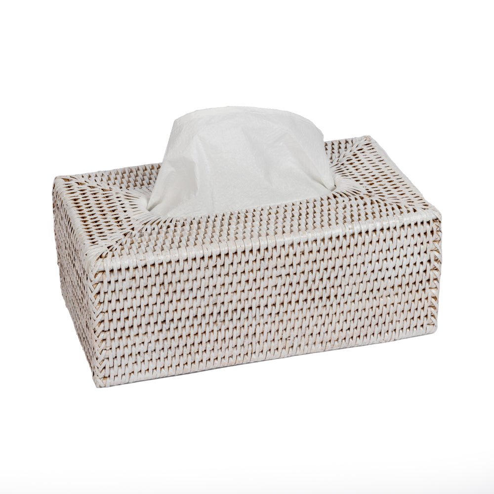 Rattan Beyaz Dikdörtgen Selpaklık