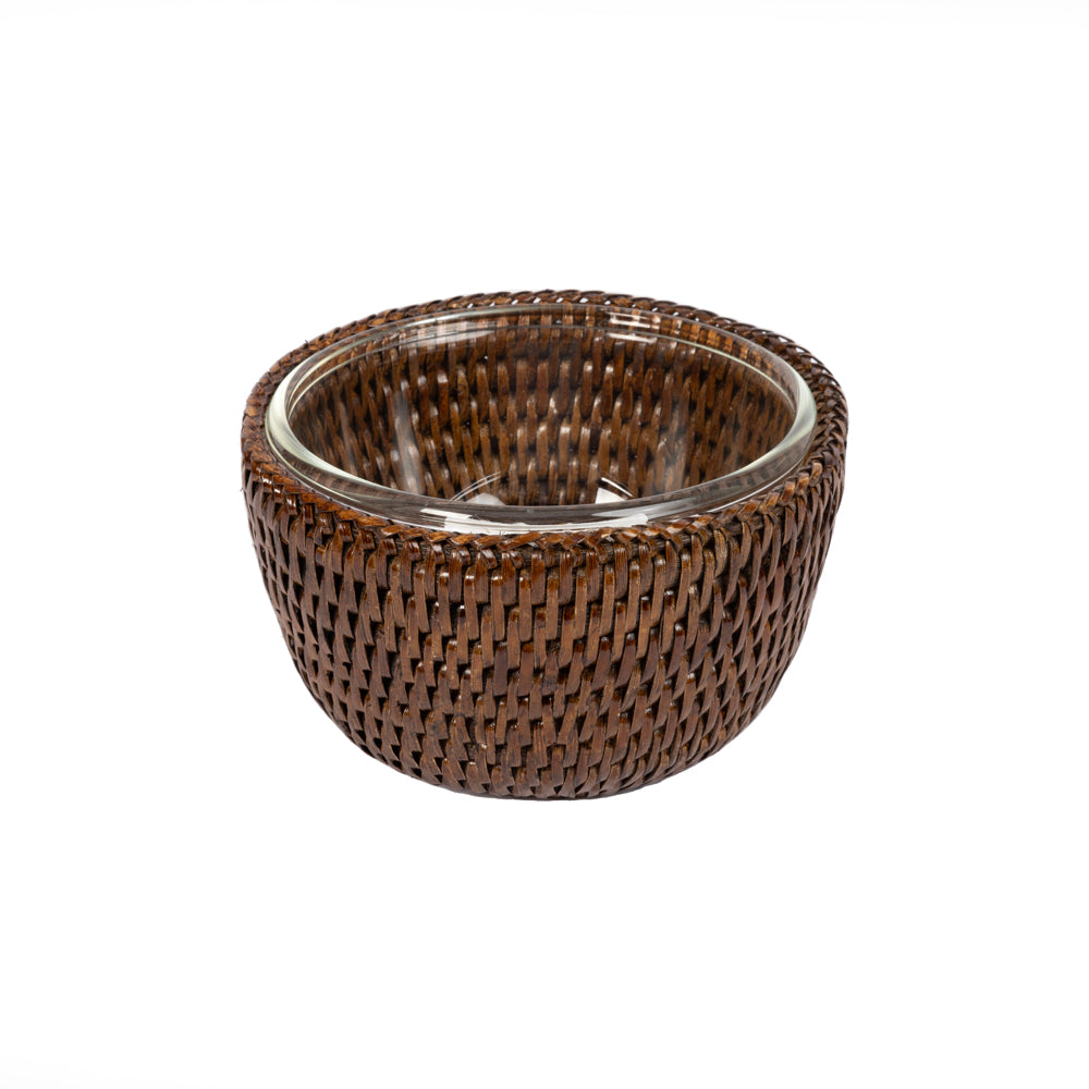 Rattan İçi Camlı Büyük Kase