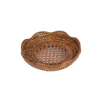 Rattan Yuvarlak Küçük Tepsi