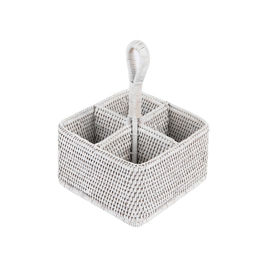 Rattan Beyaz Tezgah Üstü Çatal Bıçaklık