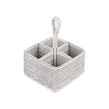 Rattan Beyaz Tezgah Üstü Çatal Bıçaklık