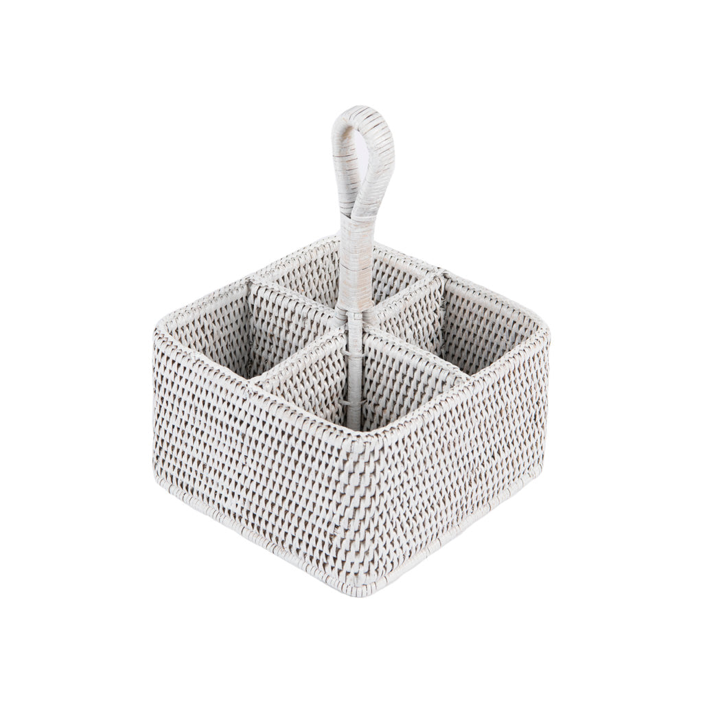 Rattan Beyaz Tezgah Üstü Çatal Bıçaklık