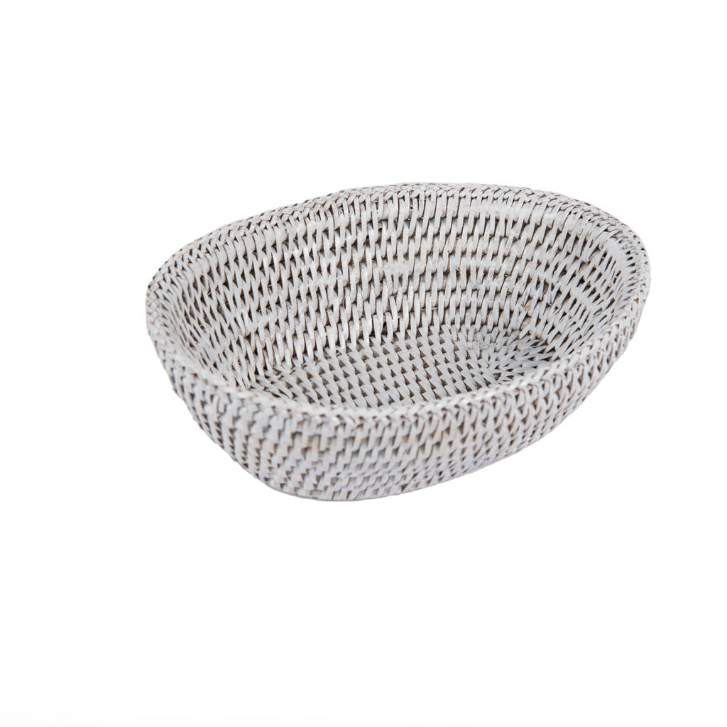Rattan Beyaz Oval Ekmek Sepeti 20 cm