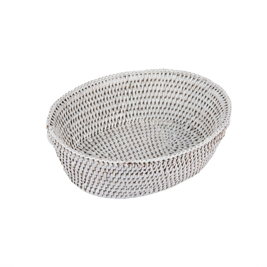 Rattan Beyaz Oval Ekmek Sepeti 24 cm