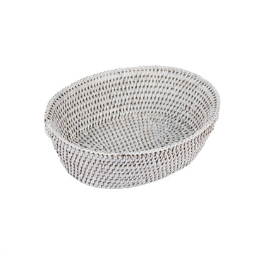 Rattan Beyaz Oval Ekmek Sepeti 24 cm