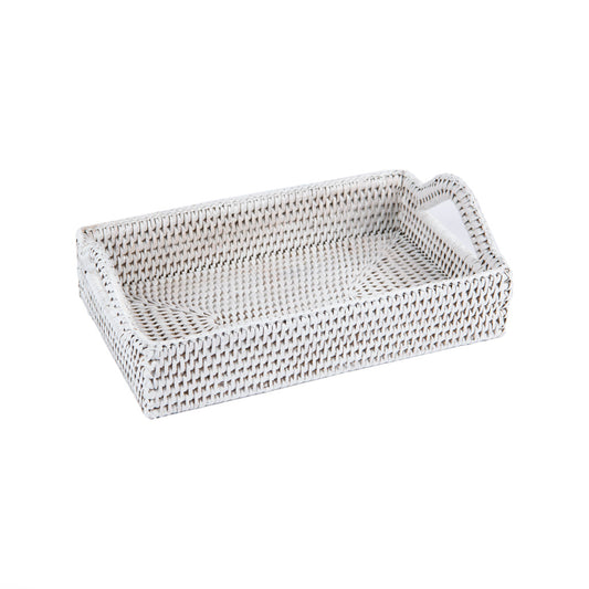 Rattan Beyaz Tepsi 28x18 cm