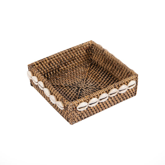 Rattan Deniz Kabuklu Peçetelik 18x18 cm