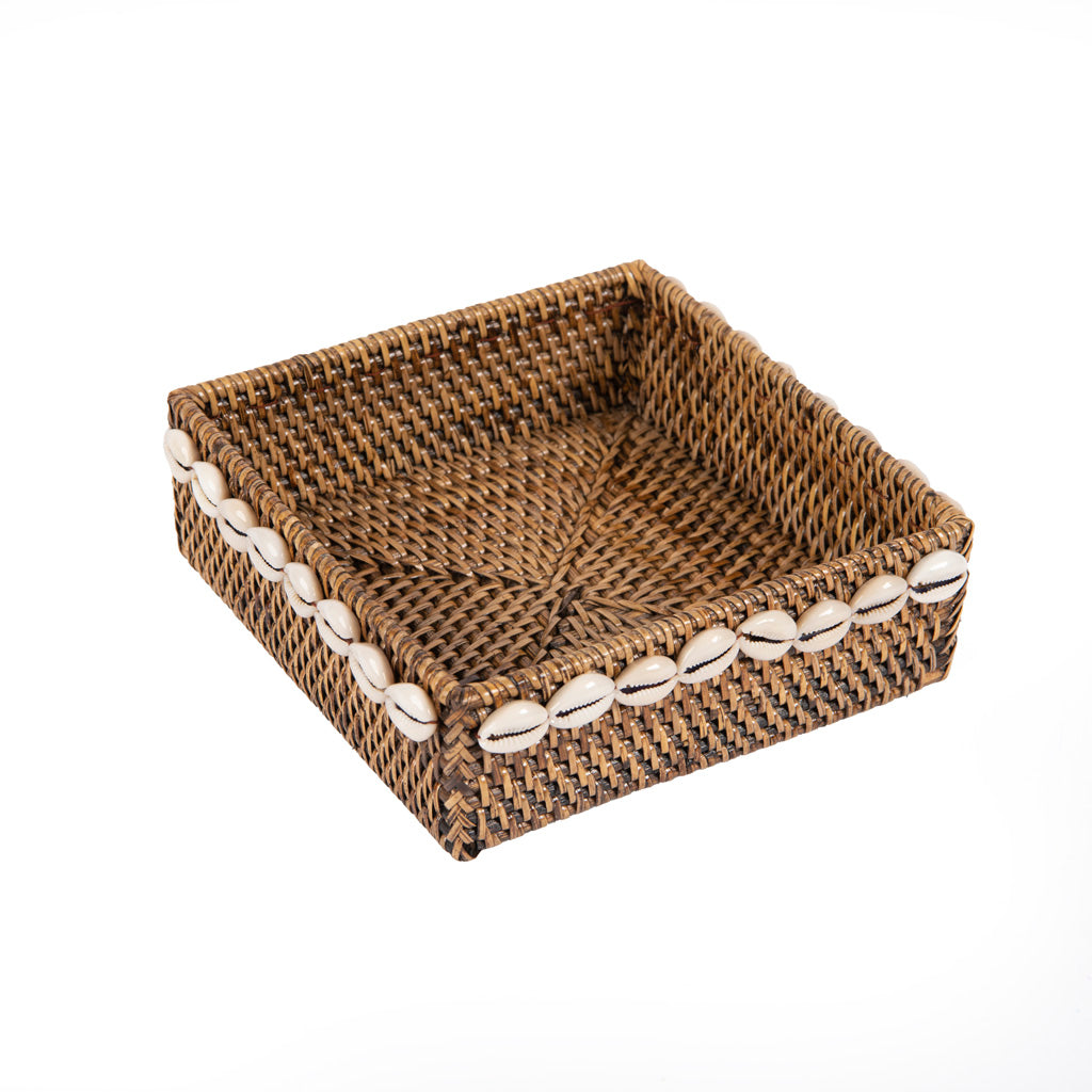 Rattan Deniz Kabuklu Peçetelik 15x15 cm
