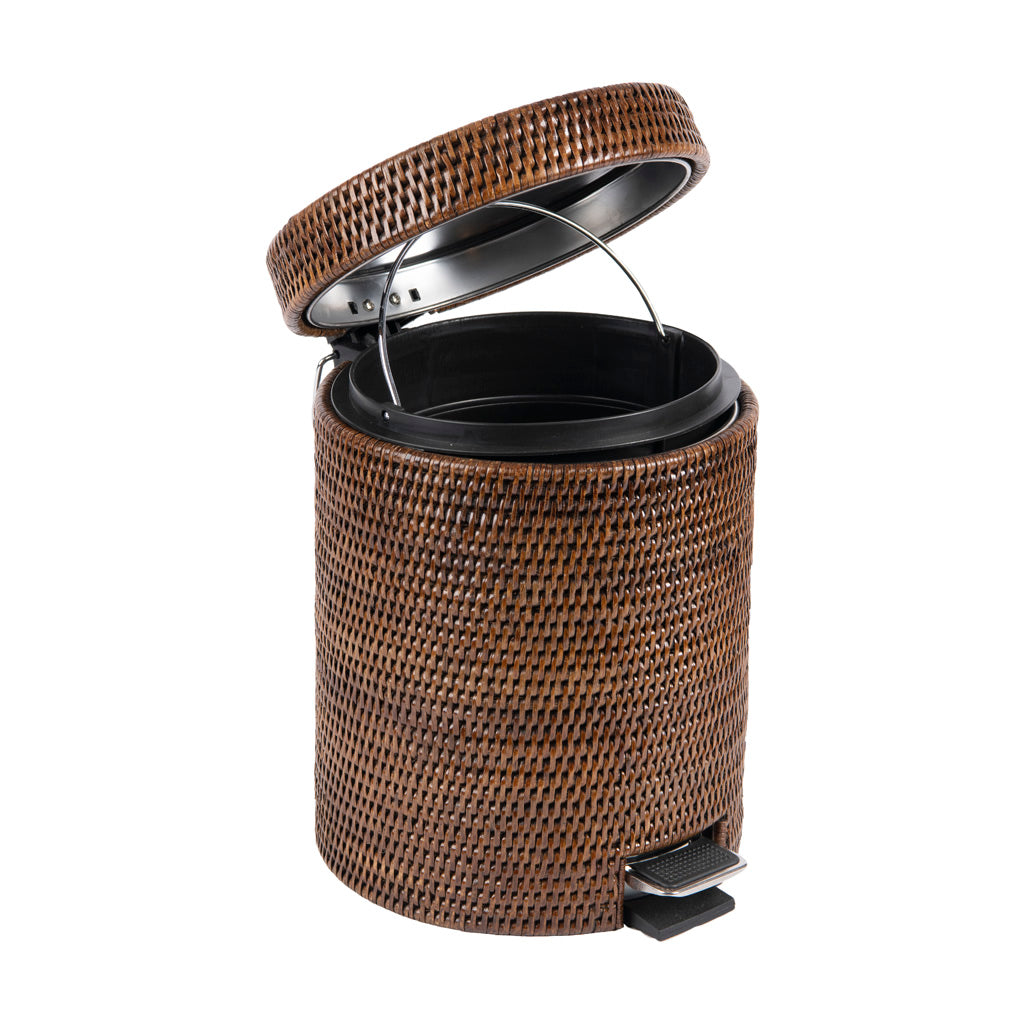 Rattan Kapaklı Çöp Tenekesi