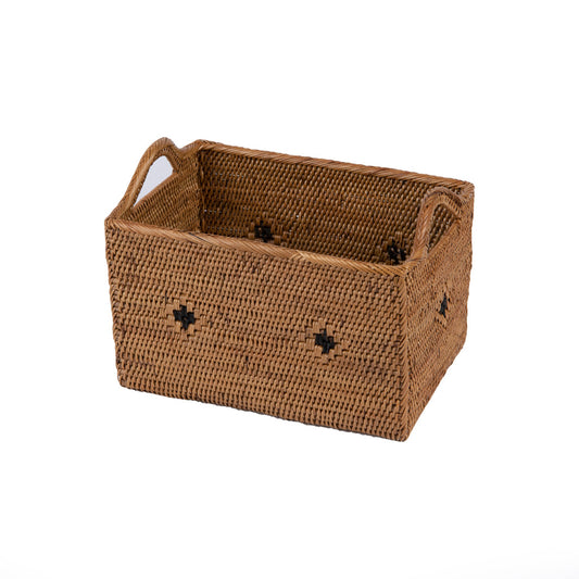Rattan Örgü Kulplu Sepet