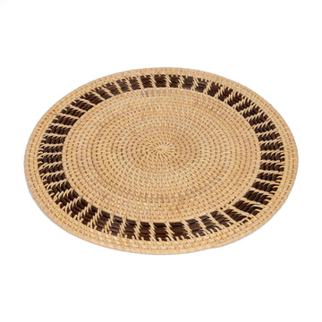 Rattan Kahverengi Bordürlü Rattan Amerikan Servis