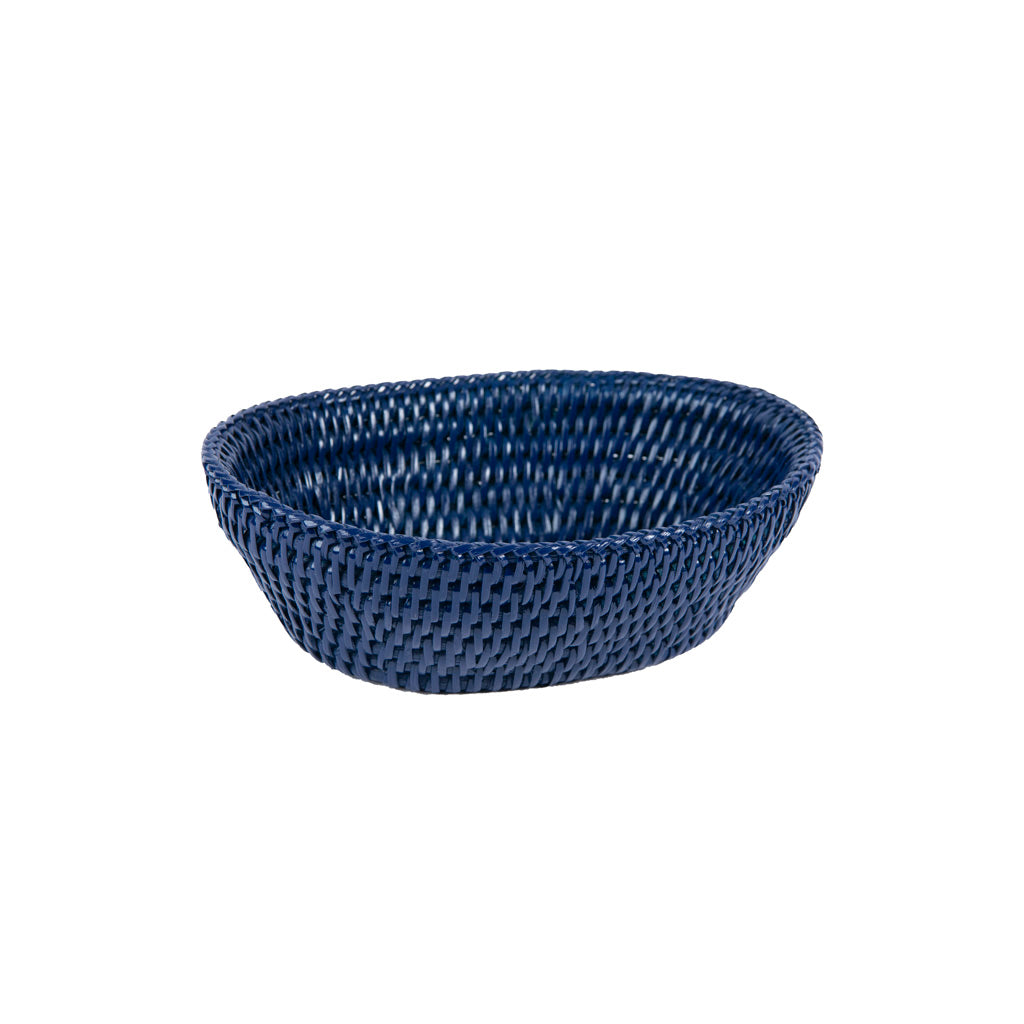 Rattan Lacivert Oval Ekmek Sepeti 20 cm
