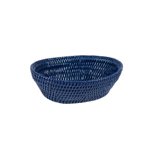 Rattan Lacivert Oval Ekmek Sepeti 20 cm