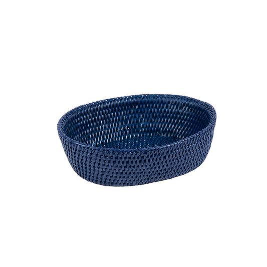 Rattan Lacivert Oval Ekmek Sepeti 24 cm