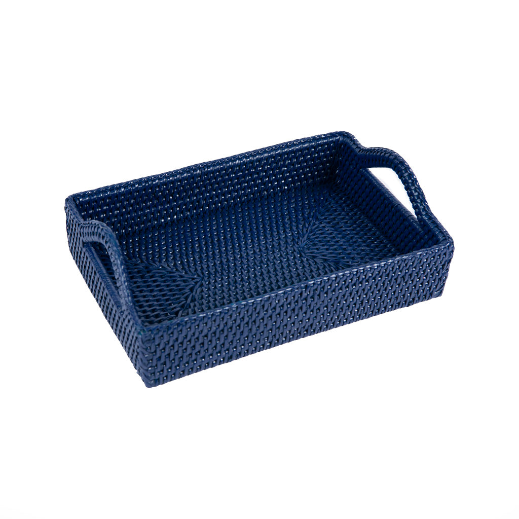 Rattan Lacivert Tepsi 30x20 cm