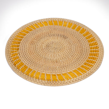 Rattan Sarı Bordürlü Rattan Amerikan Servis