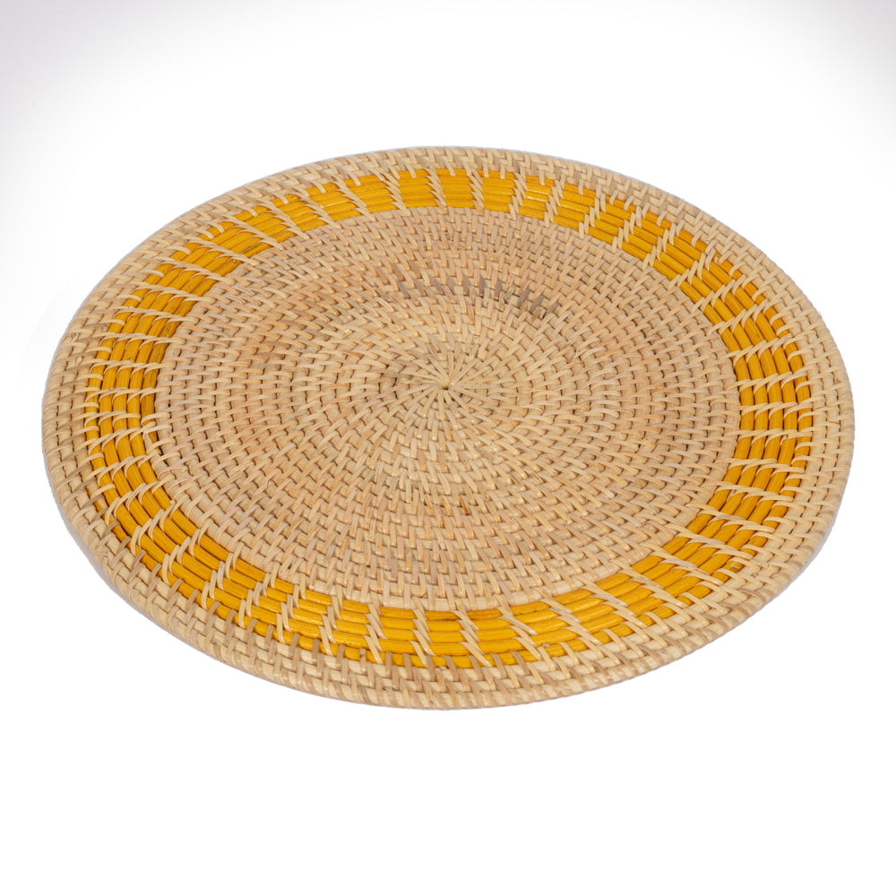 Rattan Sarı Bordürlü Rattan Amerikan Servis