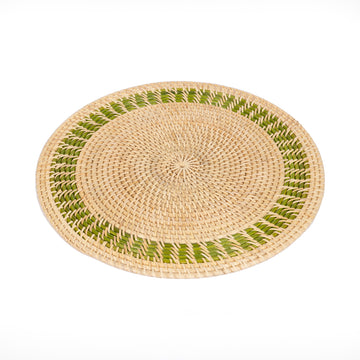 Rattan Yeşil Bordürlü Rattan Amerikan Servis