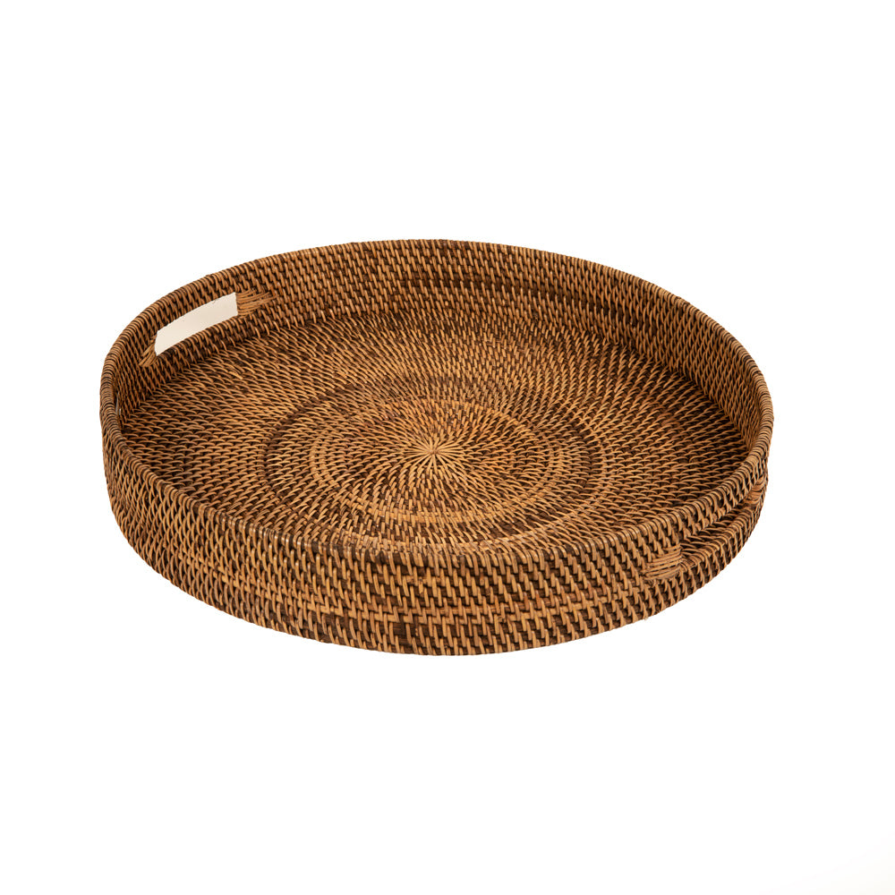 Yuvarlak Rattan Tepsi 30 cm