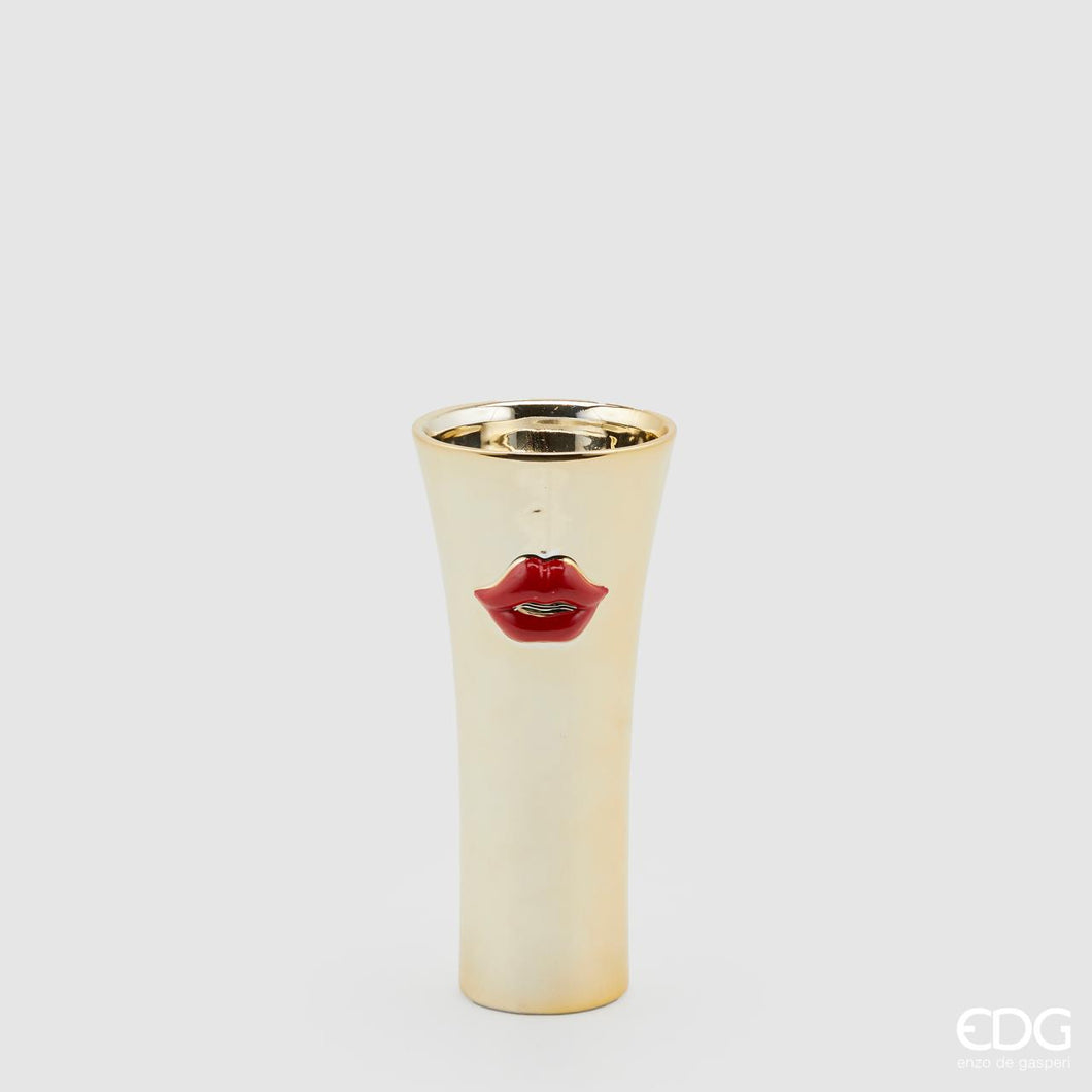 Altın Kırmızı Dudak Vazo