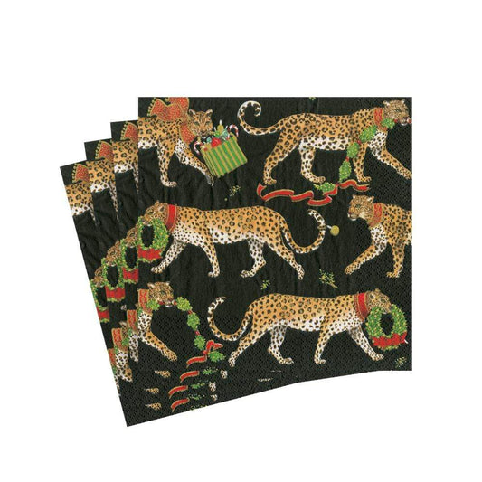 Yılbaşı Temalı Leopar Desenli Yemek Peçetesi