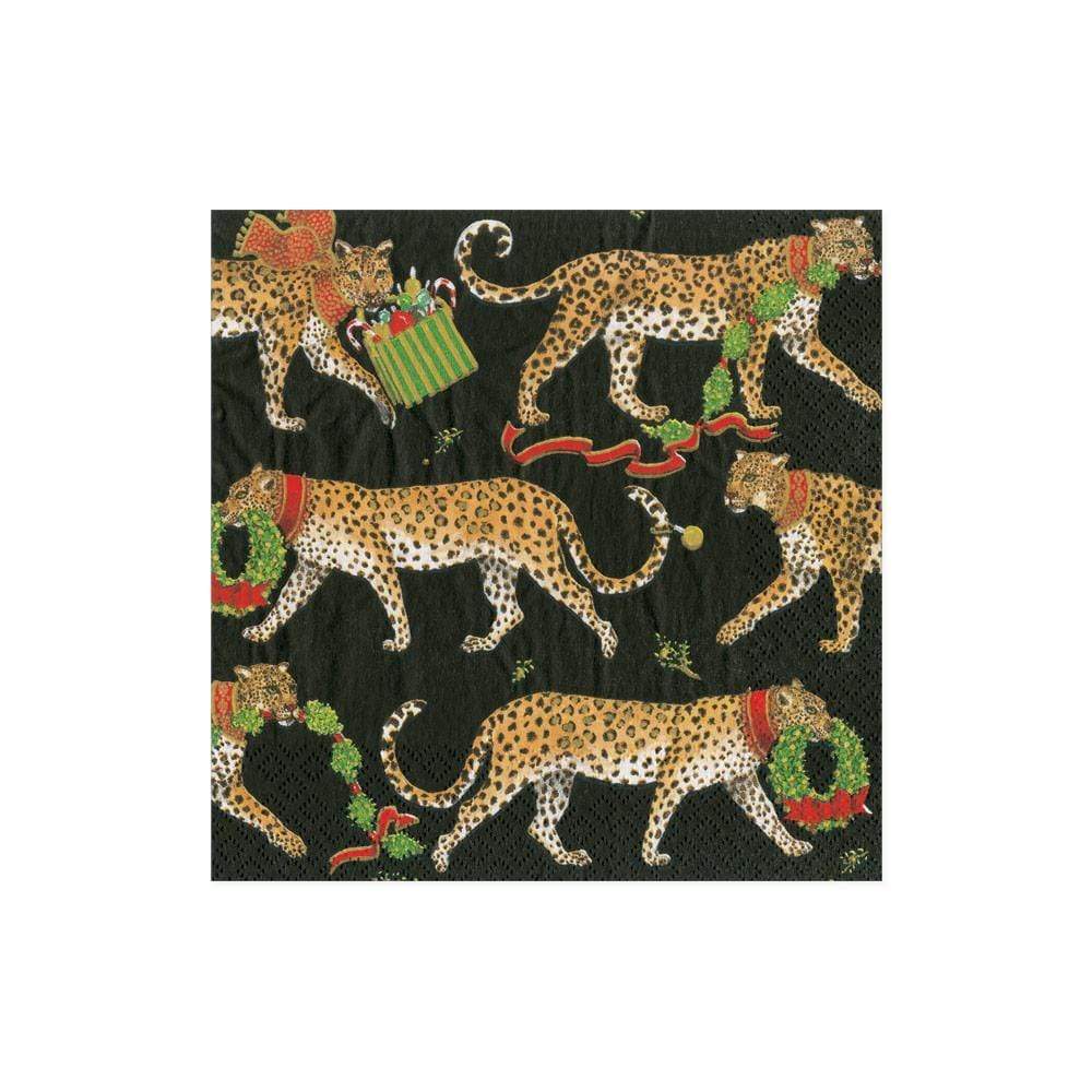 Yılbaşı Temalı Leopar Desenli Yemek Peçetesi