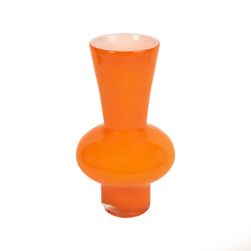 Turuncu Üfleme Cam Vazo 25 cm
