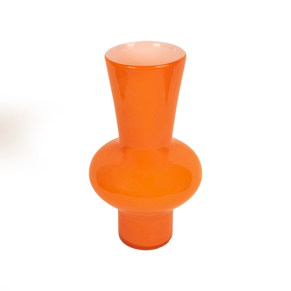 Turuncu Üfleme Cam Vazo 35 cm