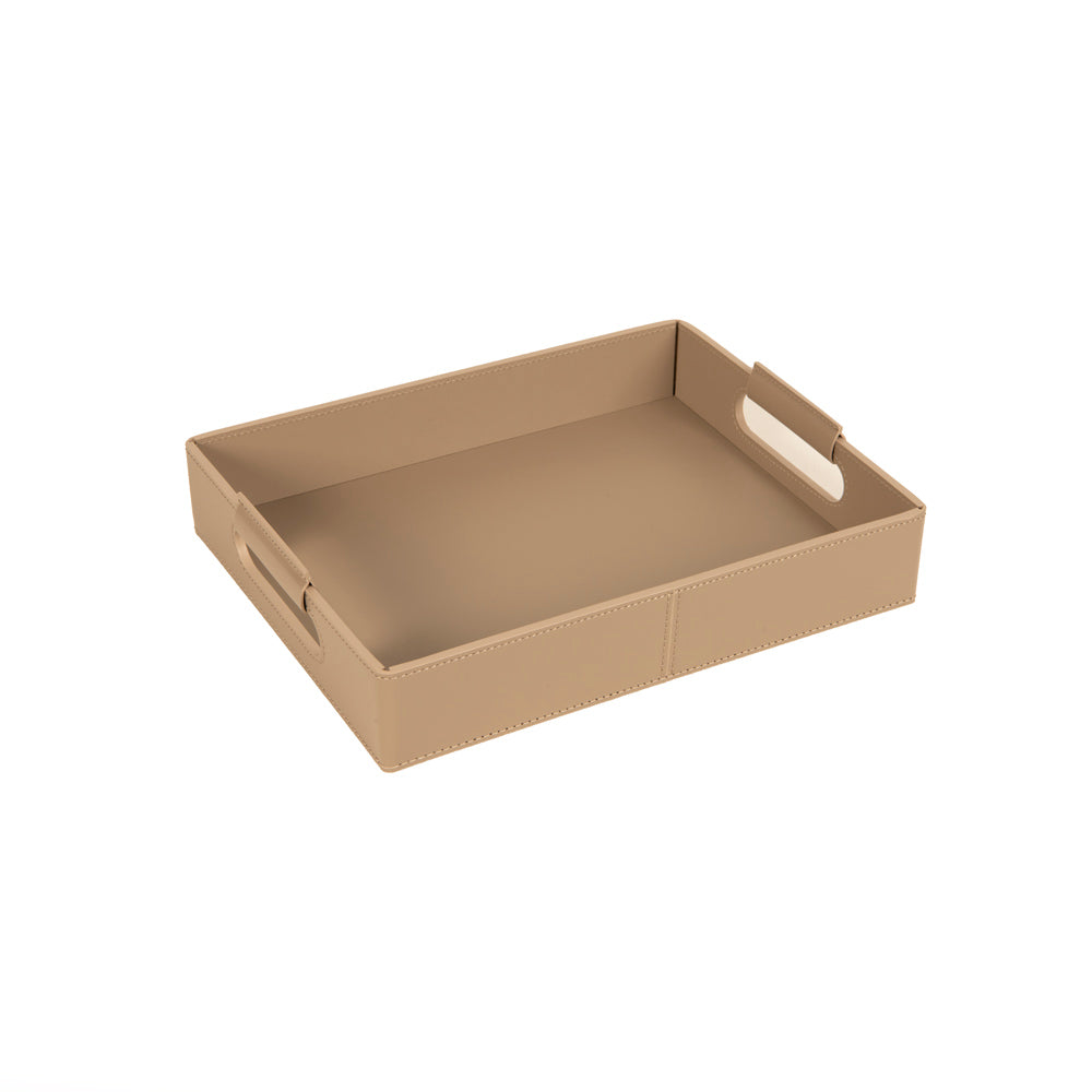 Ginepro Vizon Rengi Deri Kulplu Tepsi 32,5x25 cm