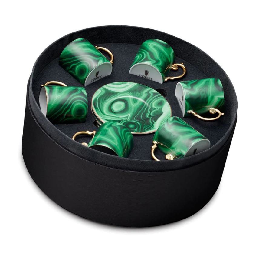 Malachite 6'lı Porselen Espresso Seti