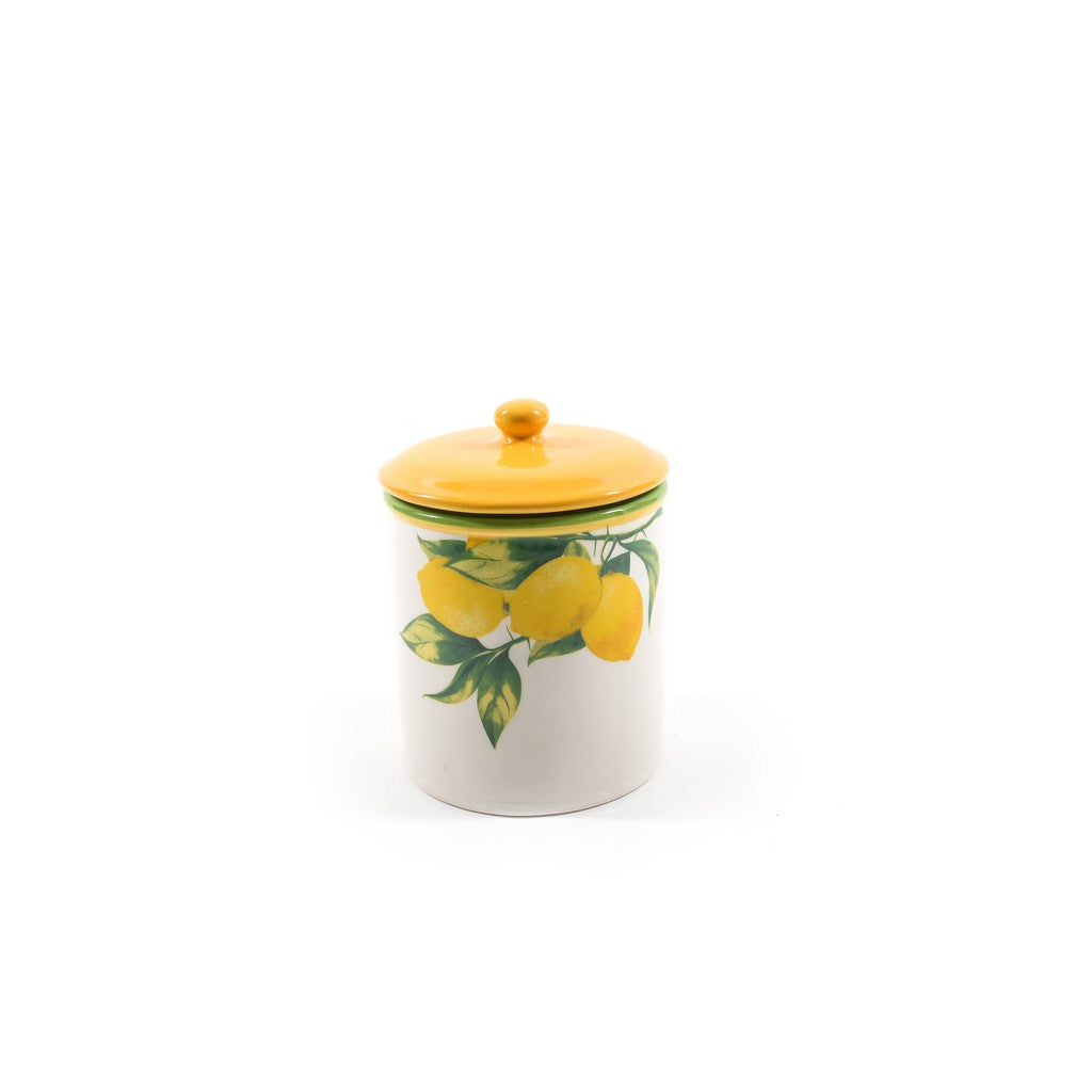 Limonlu Seramik Vakumlu Kavanoz 12x16,5 cm
