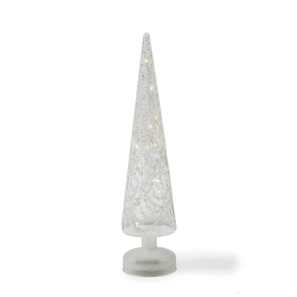 Şeffaf Kristalli Işıklı Dekoratif Yılbaşı Ağacı