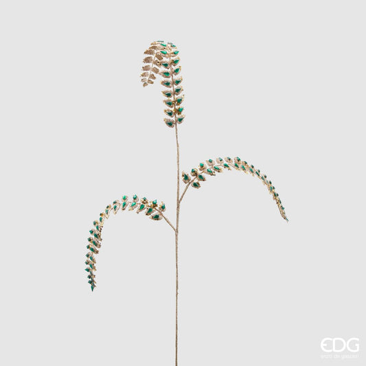 Yeşil Taşlı Altın Yaprak