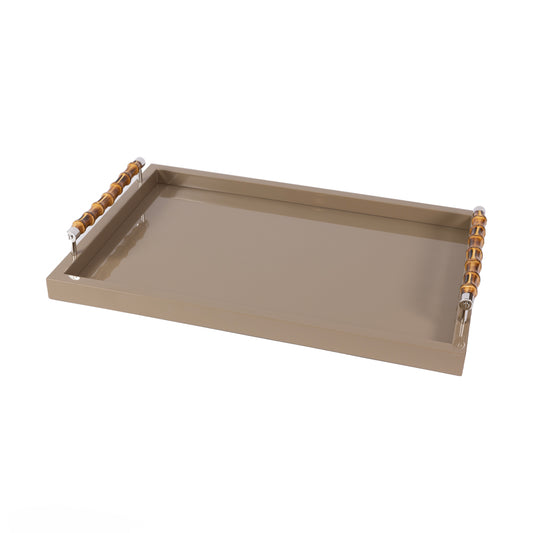 Vizon Rengi Lake Bambu Saplı Tepsi 60x40 cm