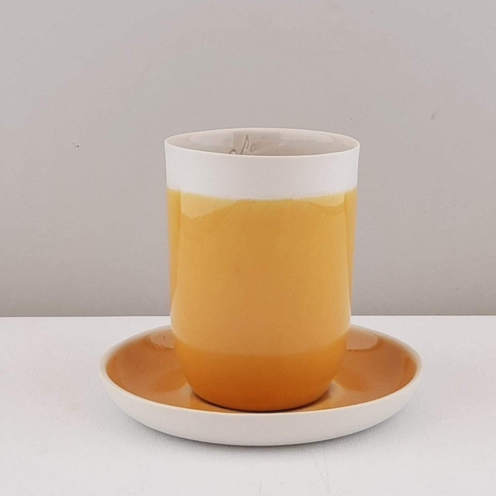 Saliha Kartal Sarı Büyük Tabaklı Espresso Fincanı